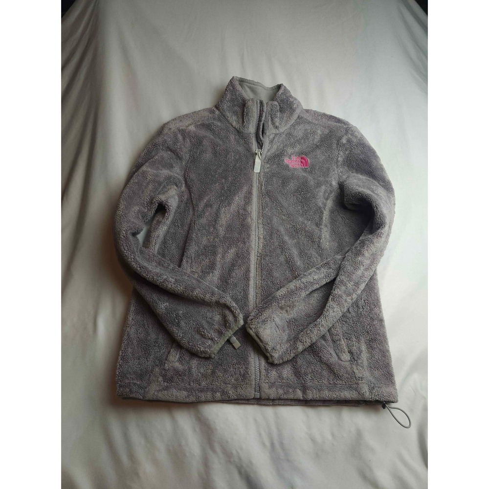 The North Face Osito Fleece Jacket Womens Medium Grey Pink Ribbon Breast Cancer